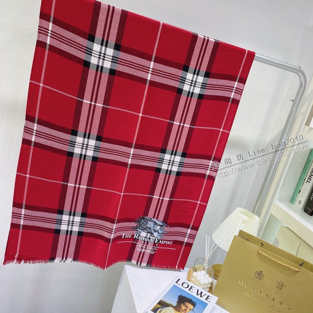 Burberry經典寬格混紡大規格披肩經典格子披肩圍巾 巴寶莉2021新款女士棉絨圍巾  mmj1323